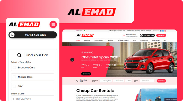 New Website and SEO Services for Al Emad Cars